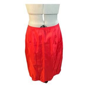 1960s American Maid Red Half Slip Nylon Acetate Vintage Lingerie Waist 28